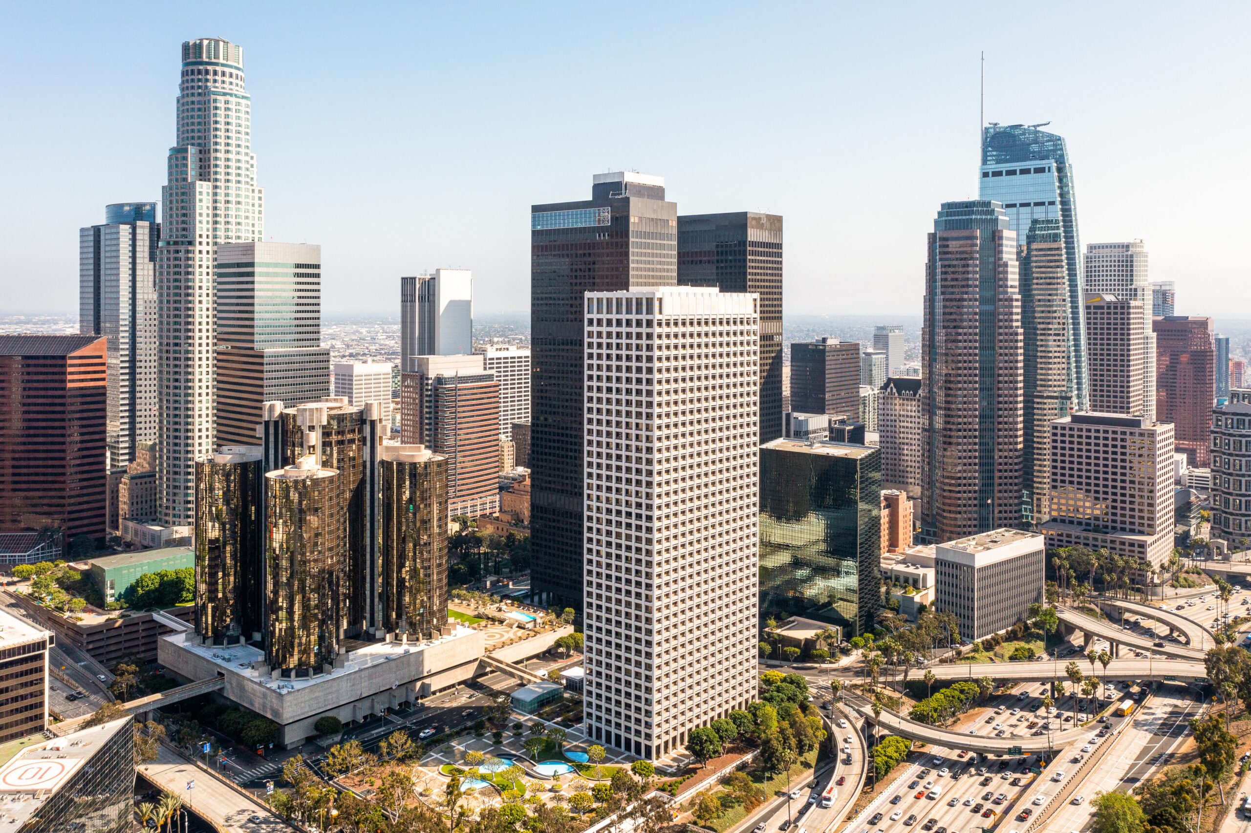 complex aerial view city